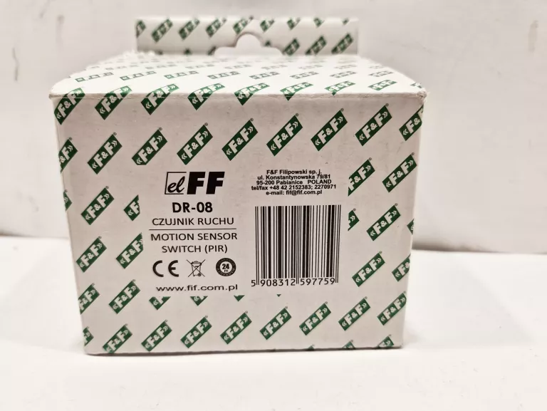 F&F DR-08 CZUJNIK RUCHU PIR 360O, UN=230V AC, P=1000W