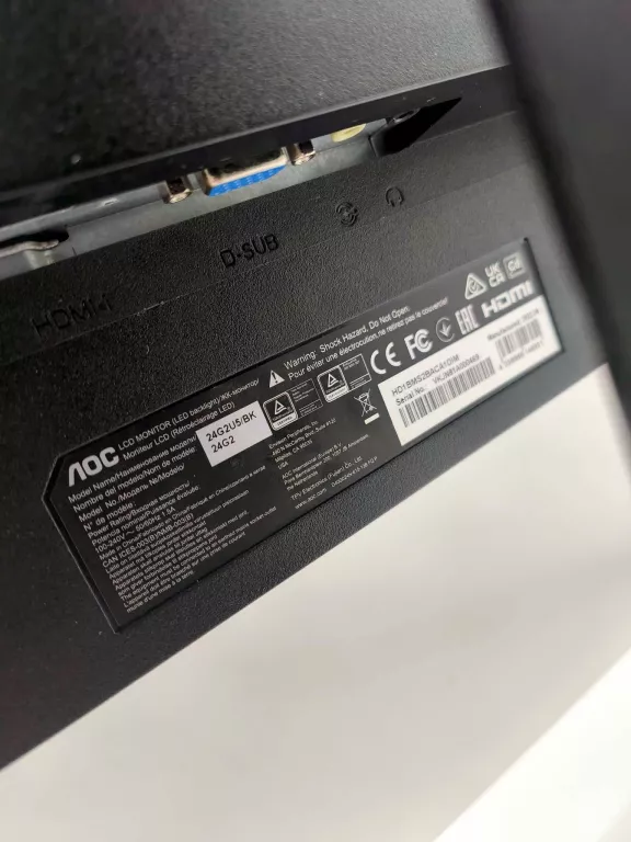 MONITOR AOC 24G2 + KABEL ZASILAJĄCY