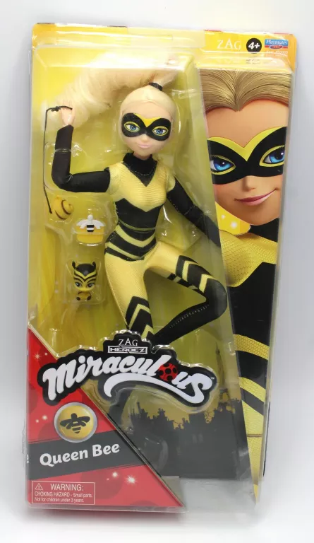 MIRACULOUS: BIEDRONKA I CZARNY KOT: LALKA KRÓLOWA PSZCZÓŁ 26 CM