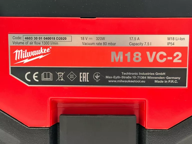 odkurzacz-akumulatorowy-milwaukee-m18-vc-2-aku-80-ah-ladowarka-ean-gtin-4058546219741