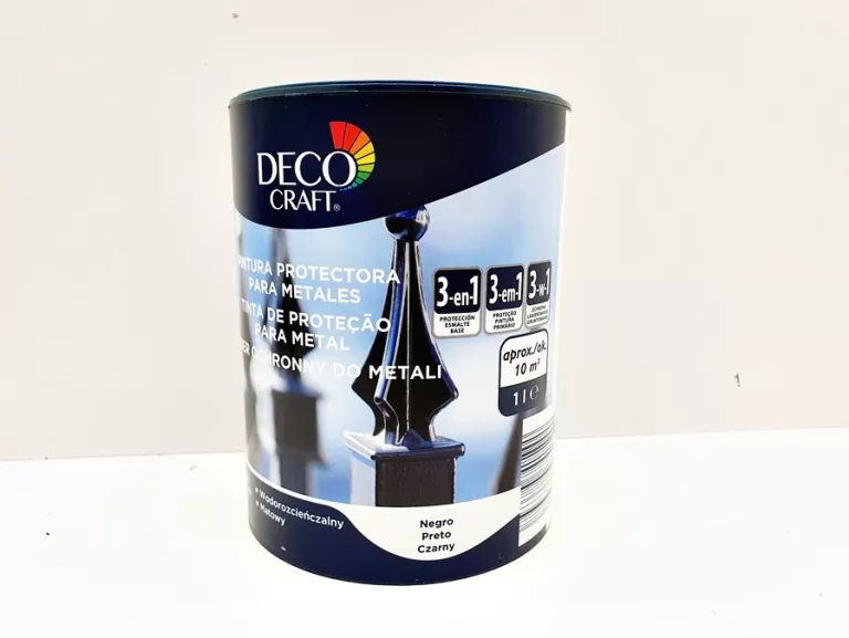 DECO CRAFT LAKIER OCHRONNY DO METALI 1L CZARNY MATOWY