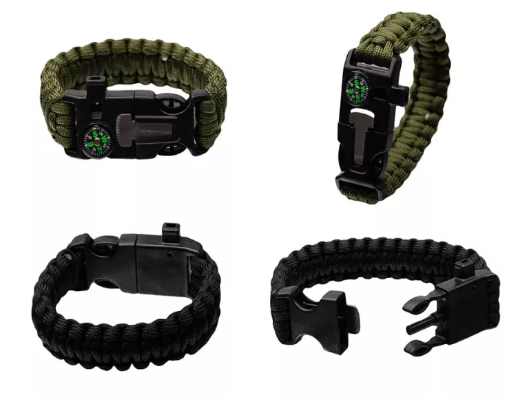 BRANSOLETKA SURVIVALOWA PARACORD 5W1 KRZESIWO KOMPAS GWIZDEK BR-003