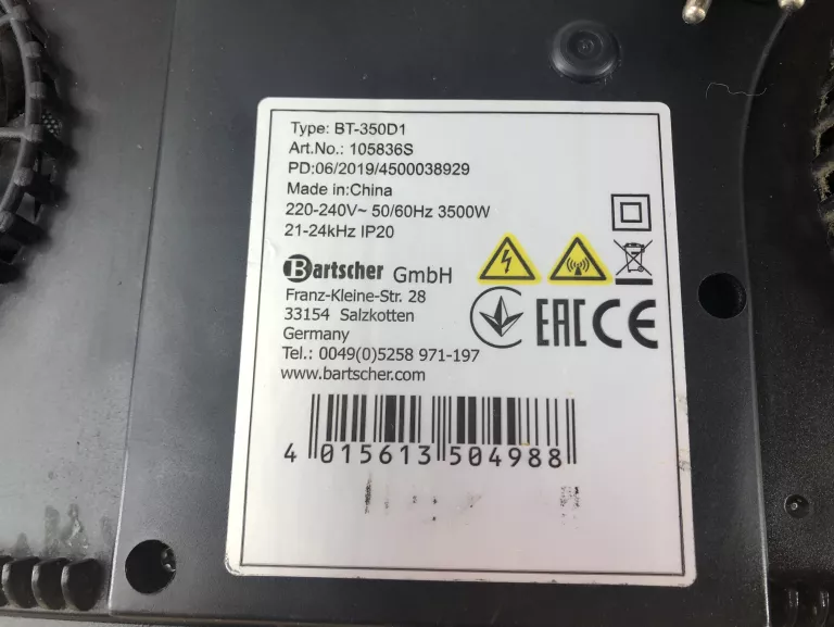 KUCHENKA ELEKTRYCZNA BARTSCHER IK 35 DP