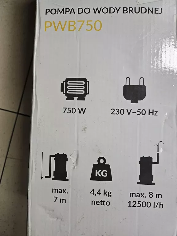 POMPA ZATAPIALNA DO WODY BRUDNEJ 750W LIDER PŁYWAK