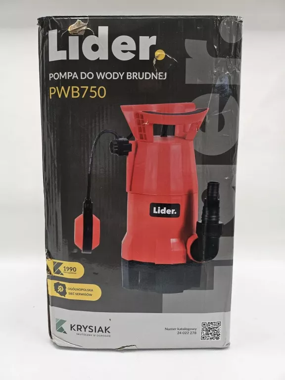 POMPA ZATAPIALNA DO WODY BRUDNEJ 750W LIDER PŁYWAK
