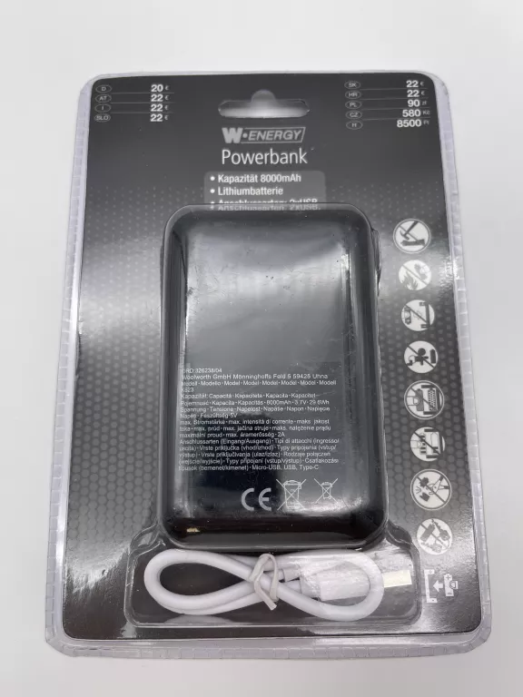 POWERBANK W.ENERGY 8000 MAH CZARNY