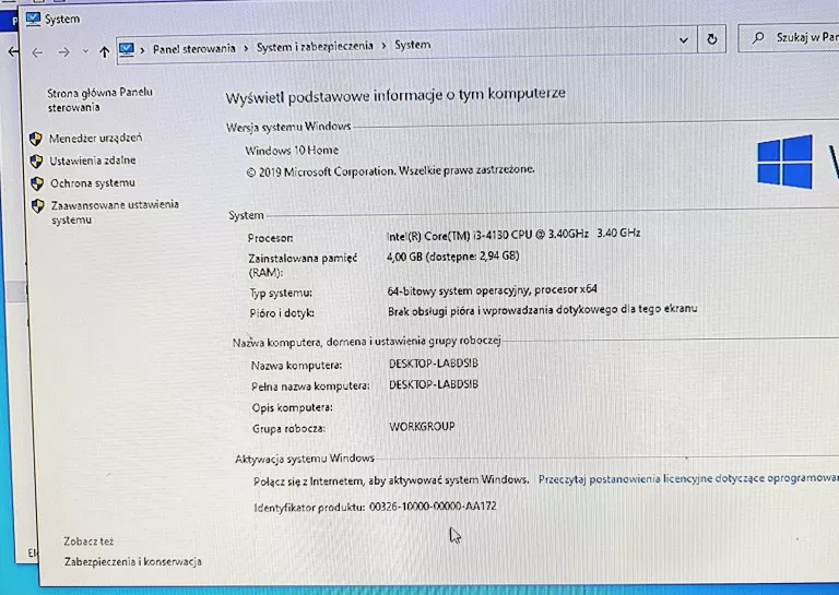 KOMPUTER ACER XC-605 WIN 10/4RAM/500HDD/I3 4 GEN + MYSZ KLAWIATURA KABEL