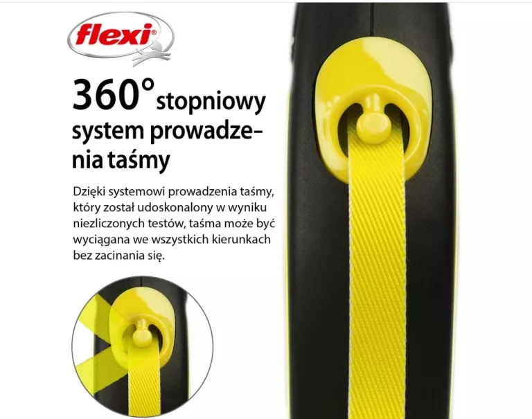 SMYCZ AUTOMATYCZNA FLEXI NEW NEON M ŻÓŁTA YELLOW TAŚMA 5 M