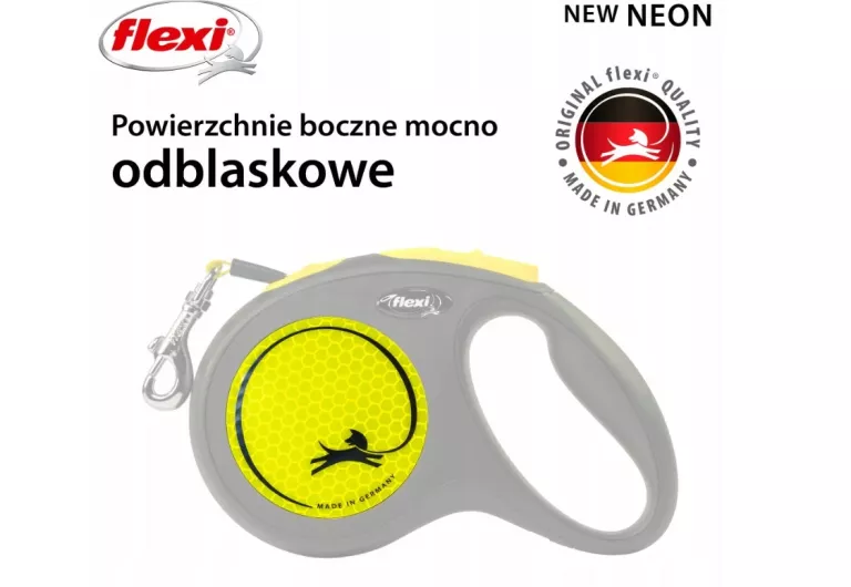 SMYCZ AUTOMATYCZNA FLEXI NEW NEON M ŻÓŁTA YELLOW TAŚMA 5 M