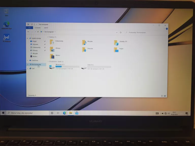 LAPTOP HUAWEI MATE D MRC-W50 I5/8GB 128SSD 1TB HDD NVIDIA POLECAM!