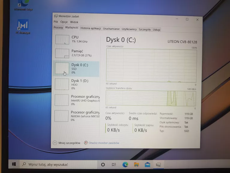LAPTOP HUAWEI MATE D MRC-W50 I5/8GB 128SSD 1TB HDD NVIDIA POLECAM!