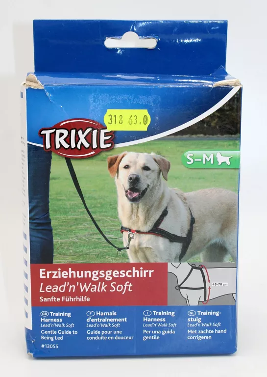 SZELKI DLA PSA TRIXIE LEAD'N'WALK SOFT CZARNE S-M