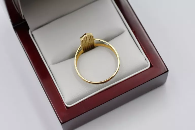 ZŁOTY PIERŚCIONEK DŁUGI Z KAMIENIAMI [585] 3,02G R25