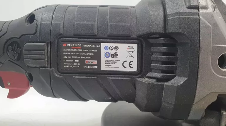 PARKSIDE PERFORMANCE AKUMULATOROWA SZLIFIERKA KĄTOWA PWSAP 40-LI A1 230 MM