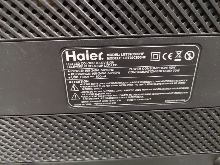 TELEWIZOR HAIER LET39C800HF PILOT