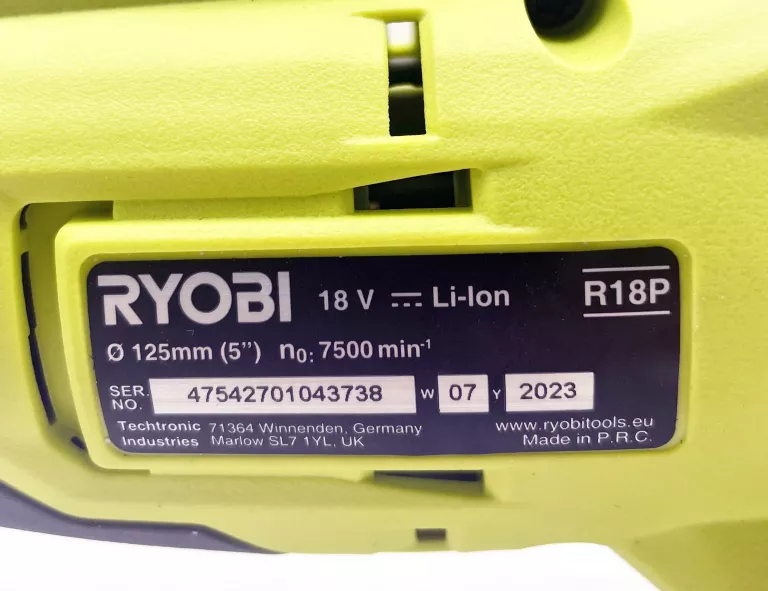 RYOBI R18P-0 POLERKA AKUMULATOROWA 18V