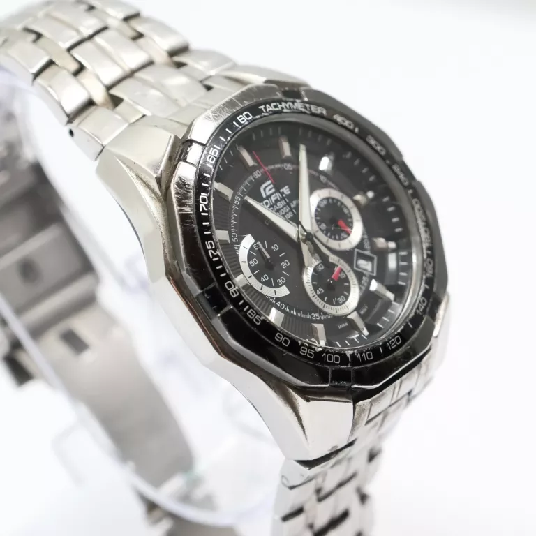 ZEGAREK MĘSKI CASIO EDIFICE EF-540 NA BRANSOLECIE SREBRNY