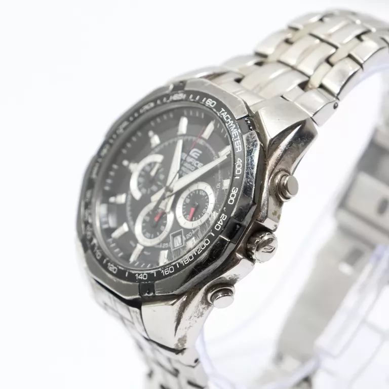 ZEGAREK MĘSKI CASIO EDIFICE EF-540 NA BRANSOLECIE SREBRNY