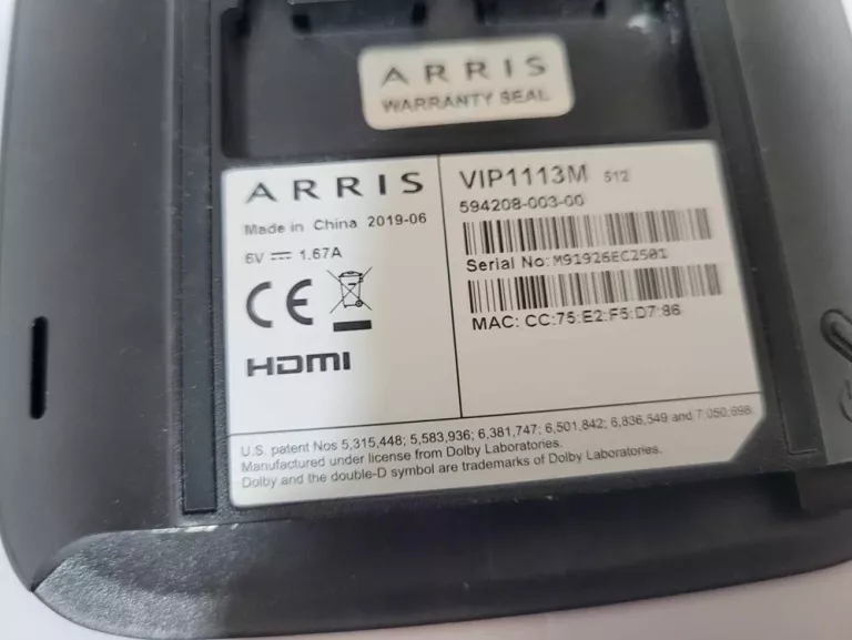 DEKODER ARRIS 1113 HD VIP1113M + PILOT + OKABLOWANIE