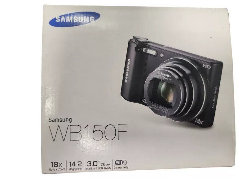 APARAT CYFROWY SAMSUNG WB150F + PUDEŁKO I PŁYTA