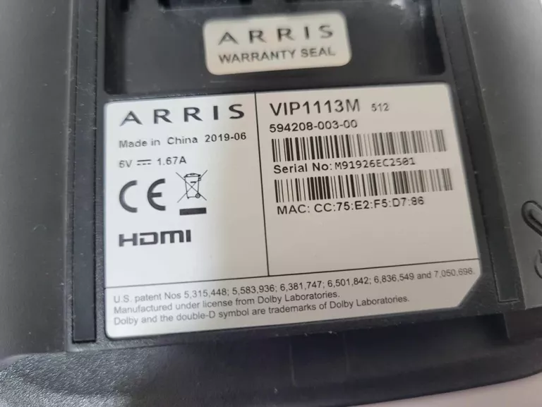 DEKODER ARRIS 1113 HD VIP1113M + PILOT + OKABLOWANIE