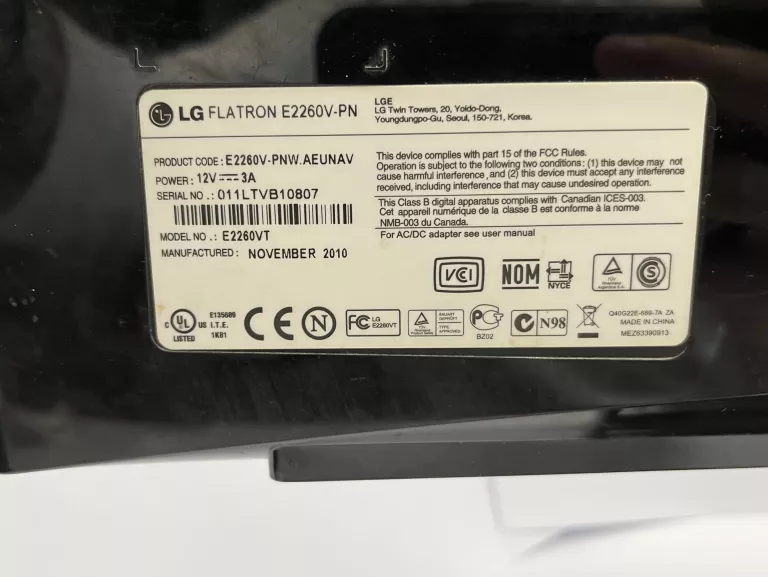 MONITOR LG FLATRON E2260V-PN