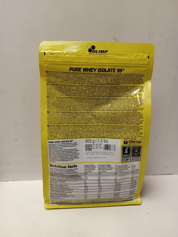 OLIMP PURE WHEY ISOLATE 95 600G IZOLAT ODŻYWKA BIAŁKOWA WHEY PROTEIN WPI