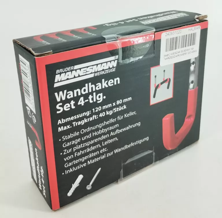 HAK WANDHAKEN SET 4-TLG MANNESMANN KOMPLET