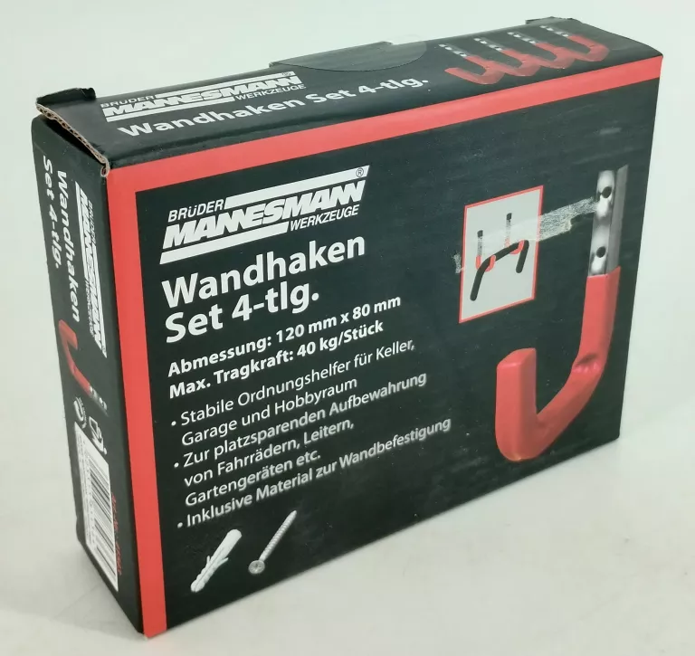 HAK WANDHAKEN SET 4-TLG MANNESMANN KOMPLET