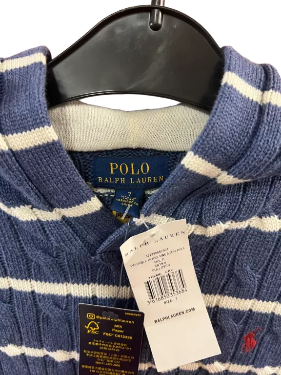 SWETER Z KAPTUREM POLO RALPH LAUREN / 7 LAT