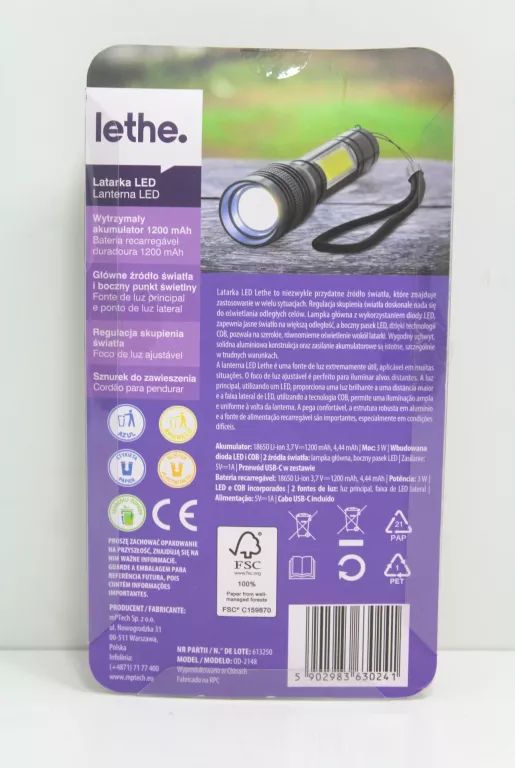 LATARKA LED LETHE 1200MAH