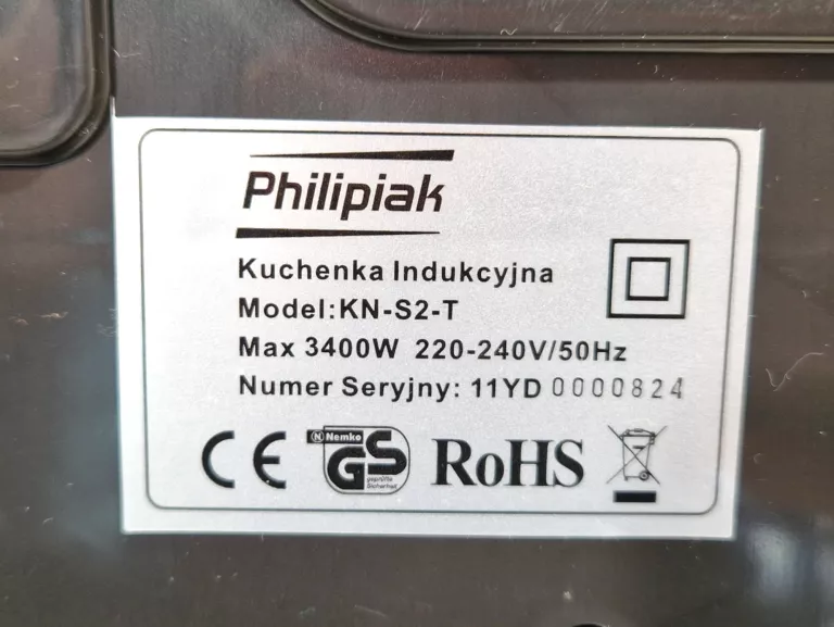 PŁYTA INDUKCYJNA PHILIPIAK KN-S2-T 3400W DWUPALNIKOWA