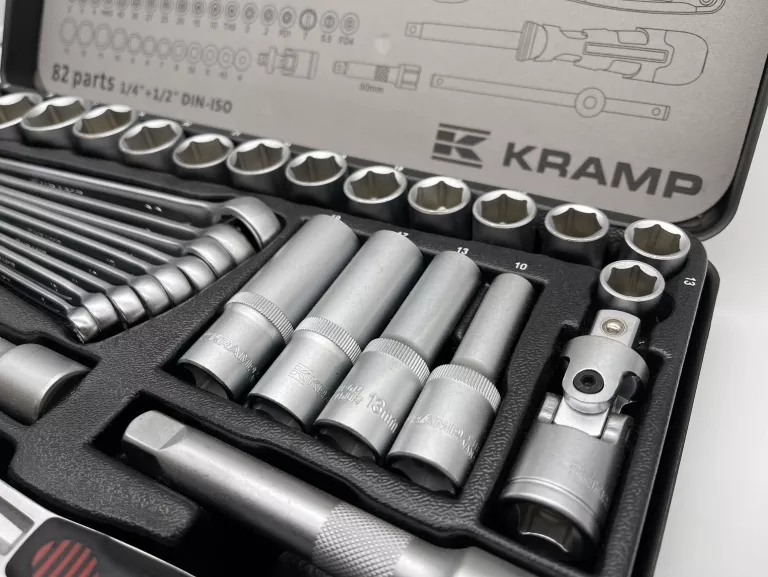 ZESTAW KLUCZY KRAMP 1/4” + 1/2", 82 ELE