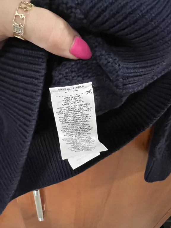 WEŁNIANY SWETER POLO RALPH LAUREN 10- 12LAT / Z METKĄ