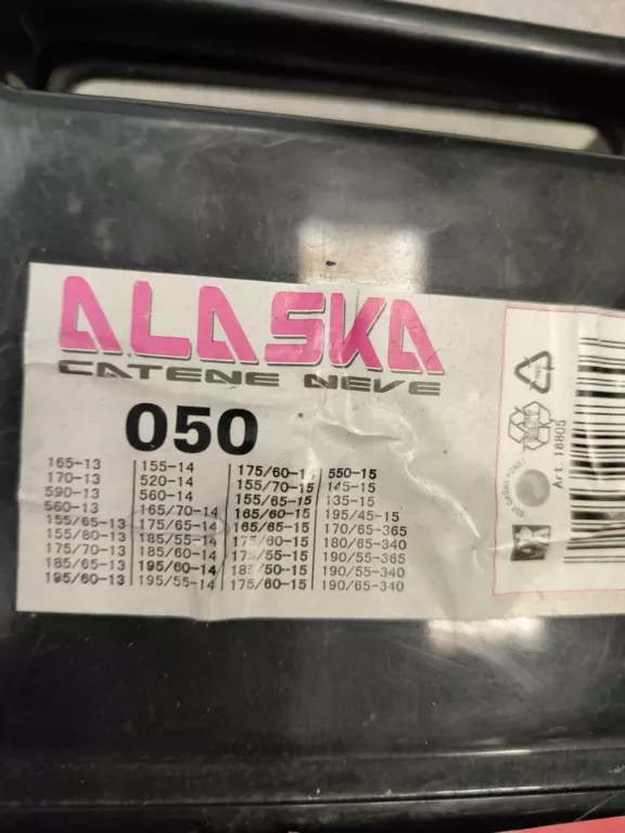 ŁAŃCUCHY NA KOŁA ALASKA BOTTARI STAN IDEALNY 050 ŚNIEGOWE