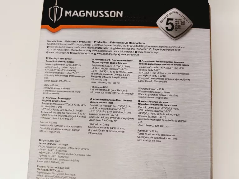 MAGNUSSON TERMOMETR NA PODCZERWIEŃ