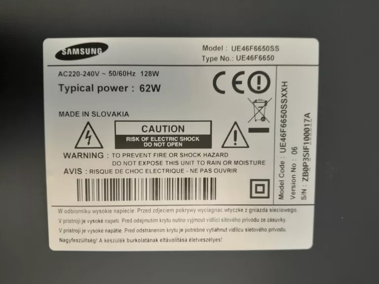 TELEWIZOR LED SAMSUNG UE46F6650 46" FULL HD SMART TV DVB-C