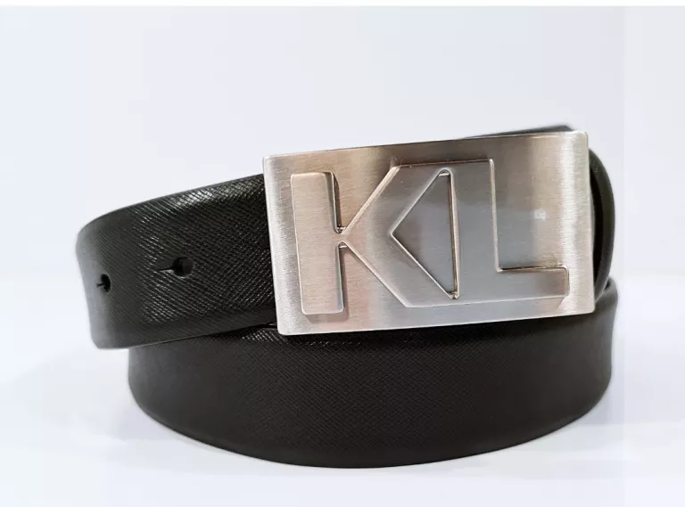 KARL LAGERFELD PASEK MĘSKI SKÓRZANY CZARNY ROZM 36