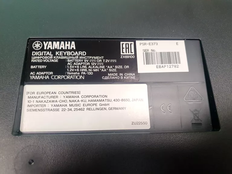 KEYBOARD YAMAHA PSR-E373 KOMPLET