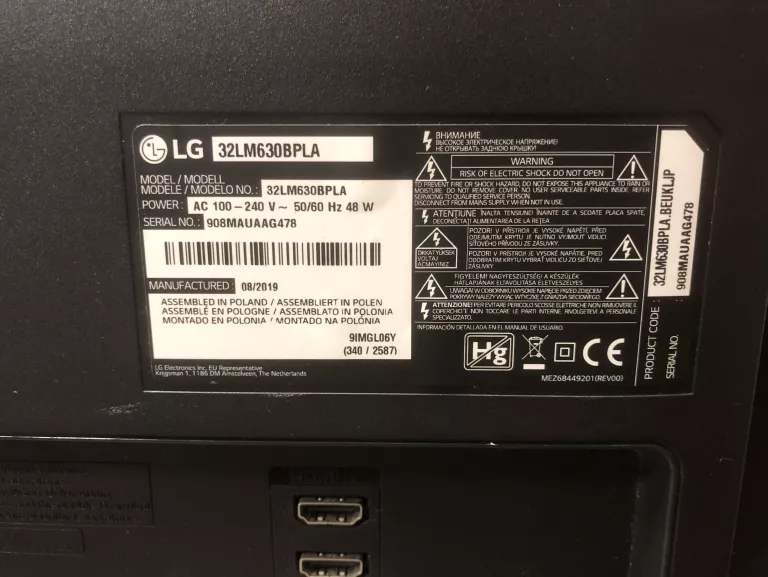 TELEWIZOR LG 32LM630BPL HD READY SMART TV