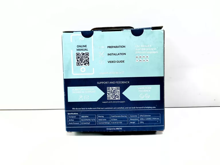 WENTYLATOR ARCTIC P12 PWM CZARNY 120MM