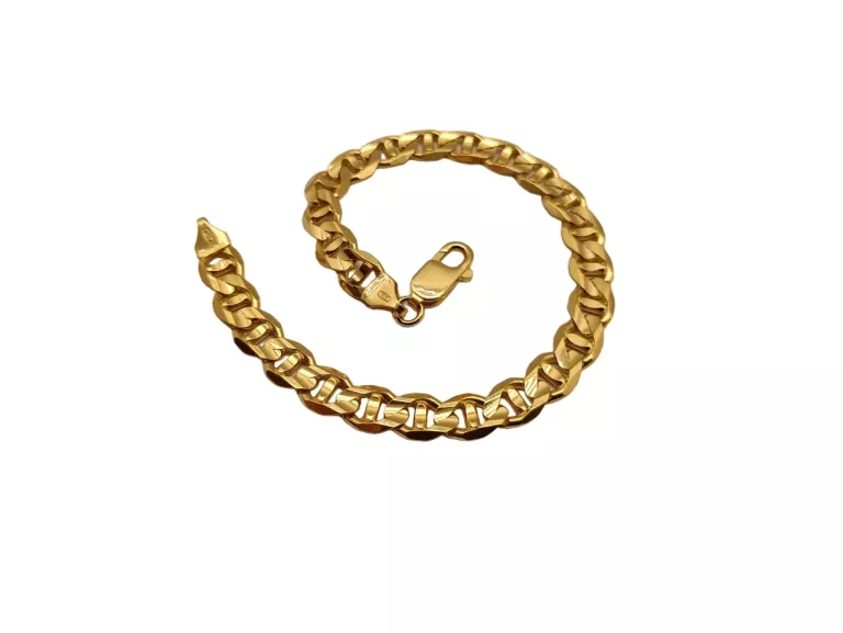 REWELACYJNA ZŁOTA MĘSKA BRANSOLETKA PANCERKA PR.585 23 CM 8 MM | 20,50 G