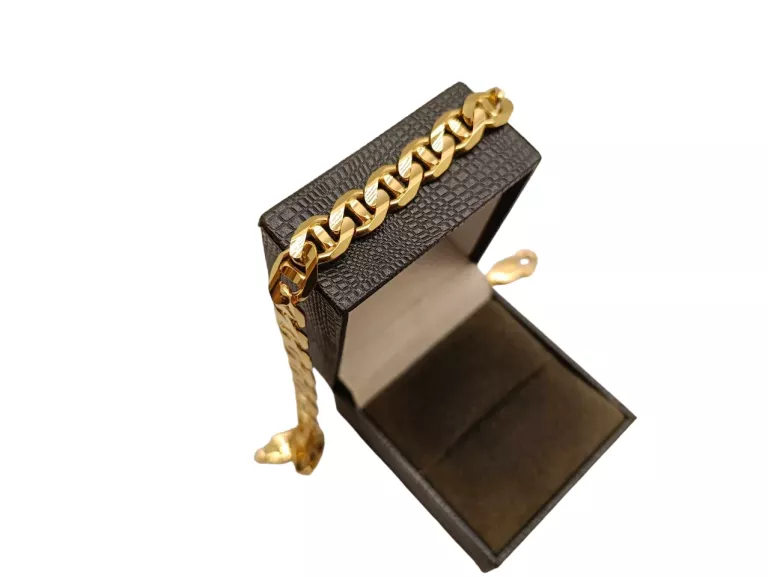 REWELACYJNA ZŁOTA MĘSKA BRANSOLETKA PANCERKA PR.585 23 CM 8 MM | 20,50 G