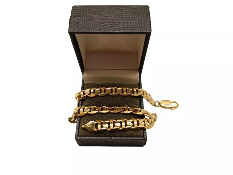 REWELACYJNA ZŁOTA MĘSKA BRANSOLETKA PANCERKA PR.585 23 CM 8 MM | 20,50 G