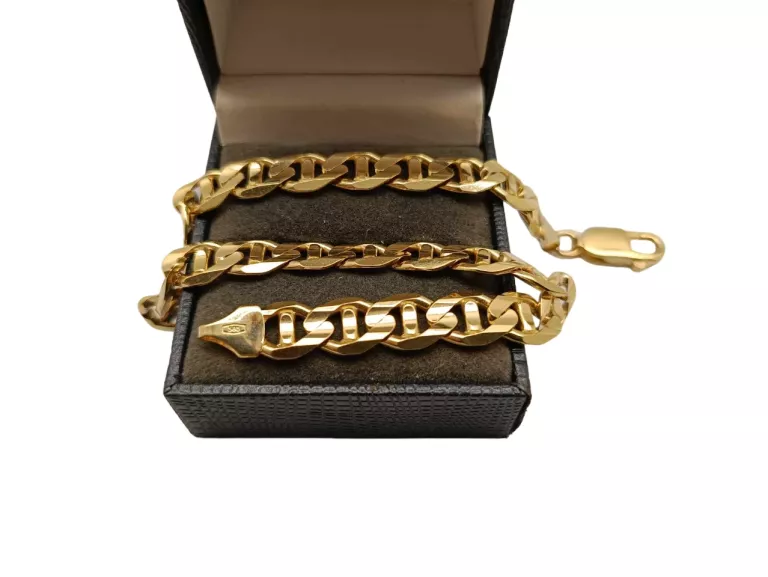 REWELACYJNA ZŁOTA MĘSKA BRANSOLETKA PANCERKA PR.585 23 CM 8 MM | 20,50 G