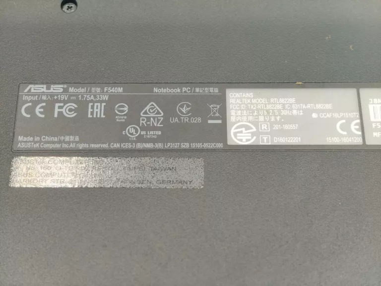 LAPTOP ASUS VIVOBOOK F540M PENTIUM SILVER N5000 4GB RAM SSD 256GB