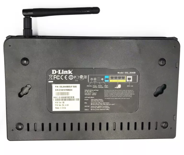D-LINK WIRELESS ADSL2+ ANNEX A ROUTER DSL-2640B