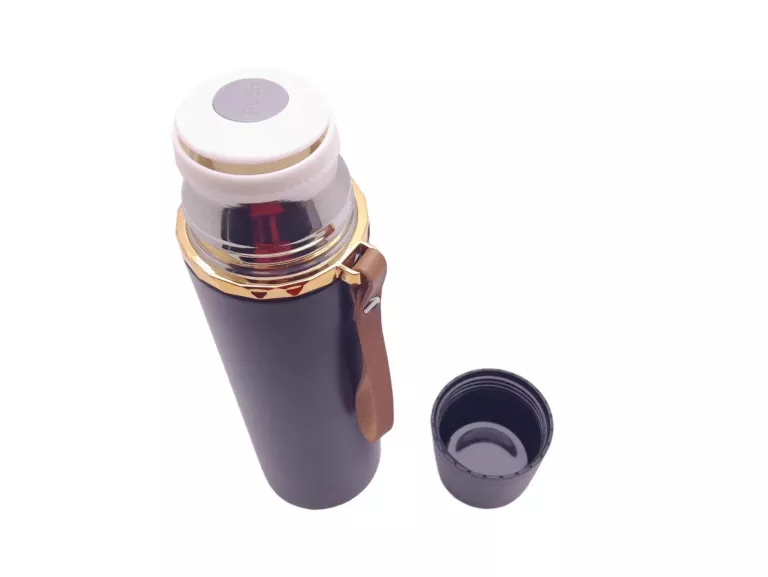 TERMOS CZARNY ZŁOTY 500 ML WYSOKI ZAKRĘCANY BARDZO ŁADNY