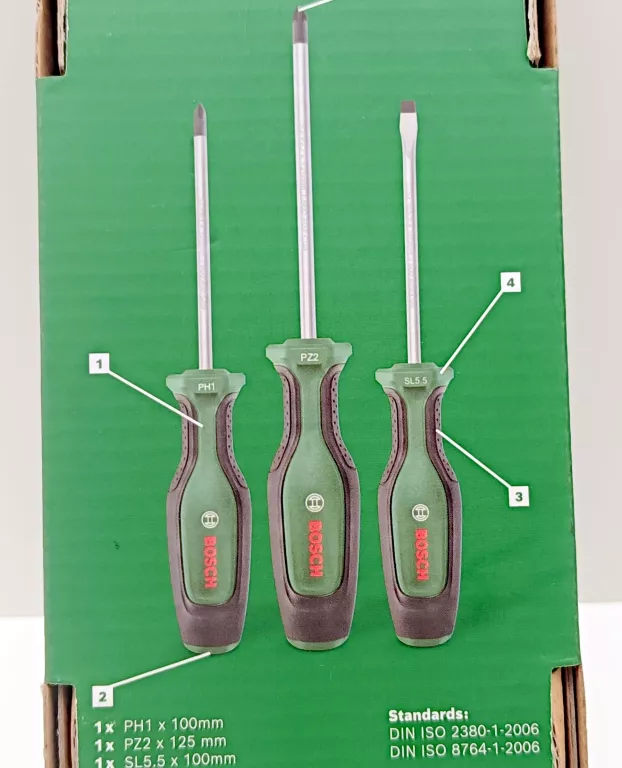 BOSCH ZESTAW ŚRUBOKRĘTÓW 3SZT