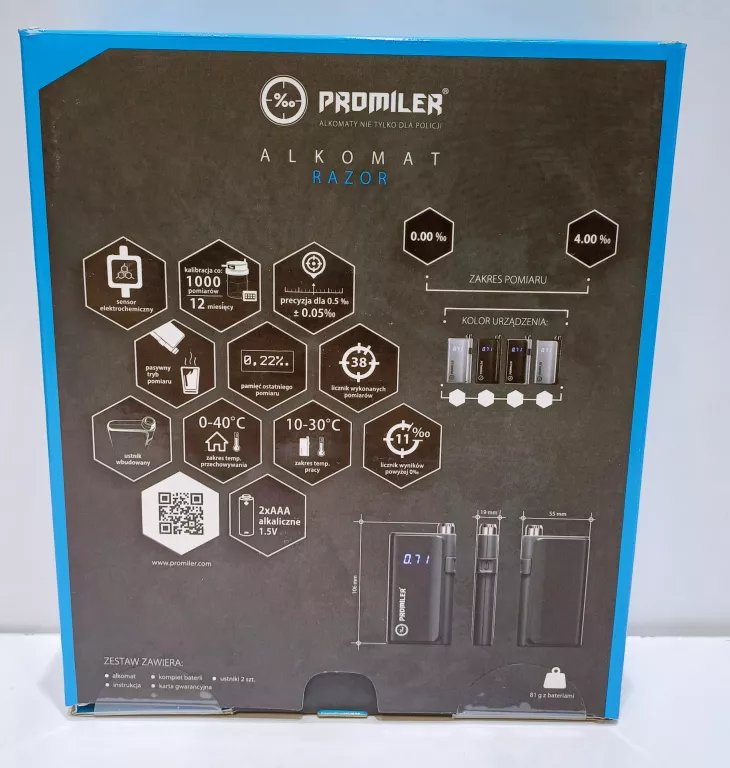 ALKOMAT ELEKTROCHEMICZNY PROMILER RAZOR